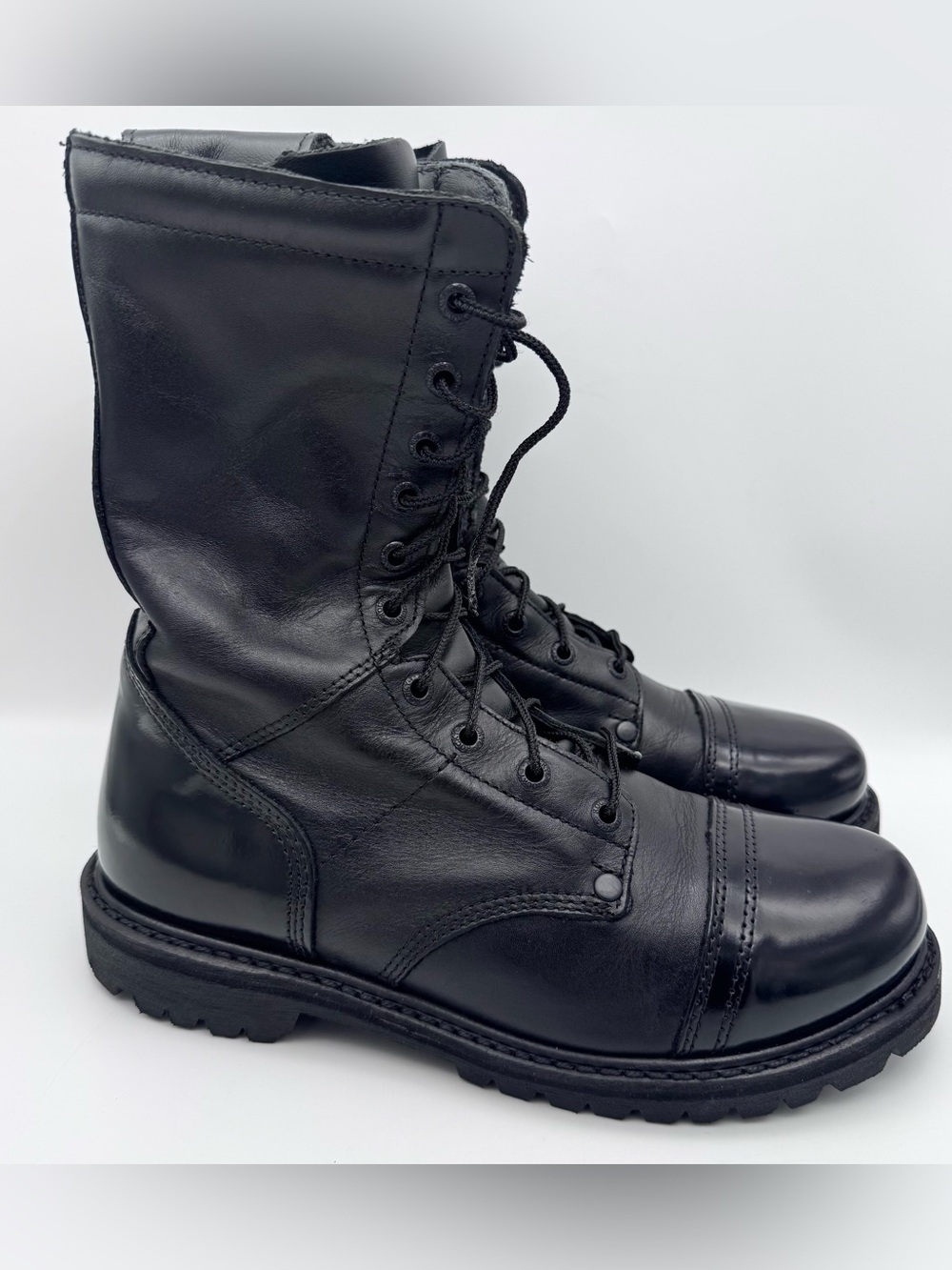 Rocky 2090 Paratrooper 10" Black Leather Side Zip Tactical Combat Boots Men's 9M